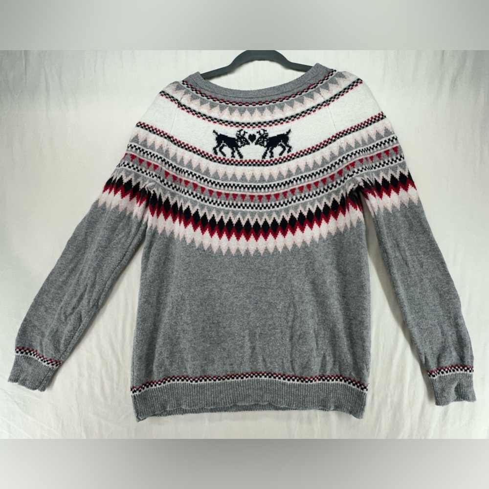 Tommy Hilfiger Fair Isle Sweater Deer Nordic Long Sleeve Reindeer Womens Medium